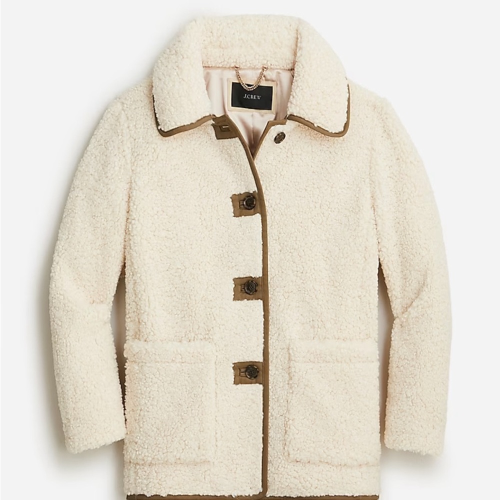 J Crew Petite Teddy Sherpa Jacket Small Petite NWT Orig $278